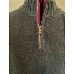 Tommy Bahama Mens Quarter Zip Sweater Charcoal Gray Knit Pullover XL/Prep/Fall